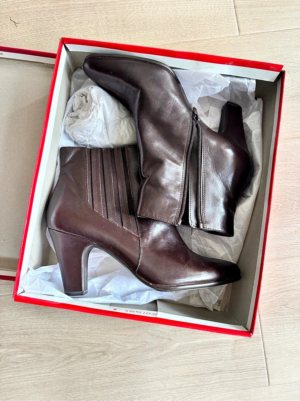 Aerosoles Crisp N Clean Leather Pointed-Toe Ankle Boots US 9.5 New in Box Brown